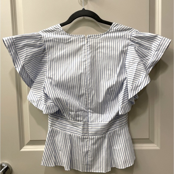 NWT Veronica Beard Stripe Peplum Top - Picture 8 of 9